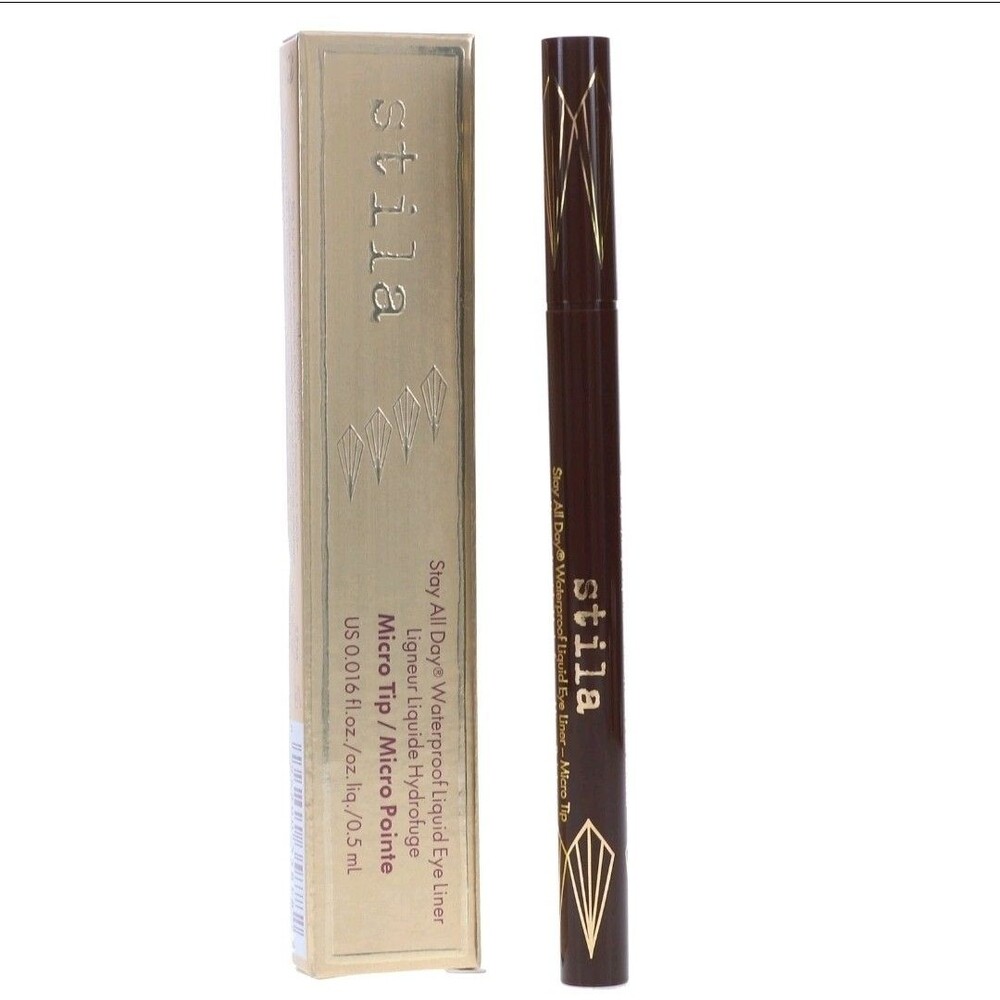 Stila Stay All Day Waterproof Liquid Eye Liner Micro Tip Dark Brown 0.016 oz
